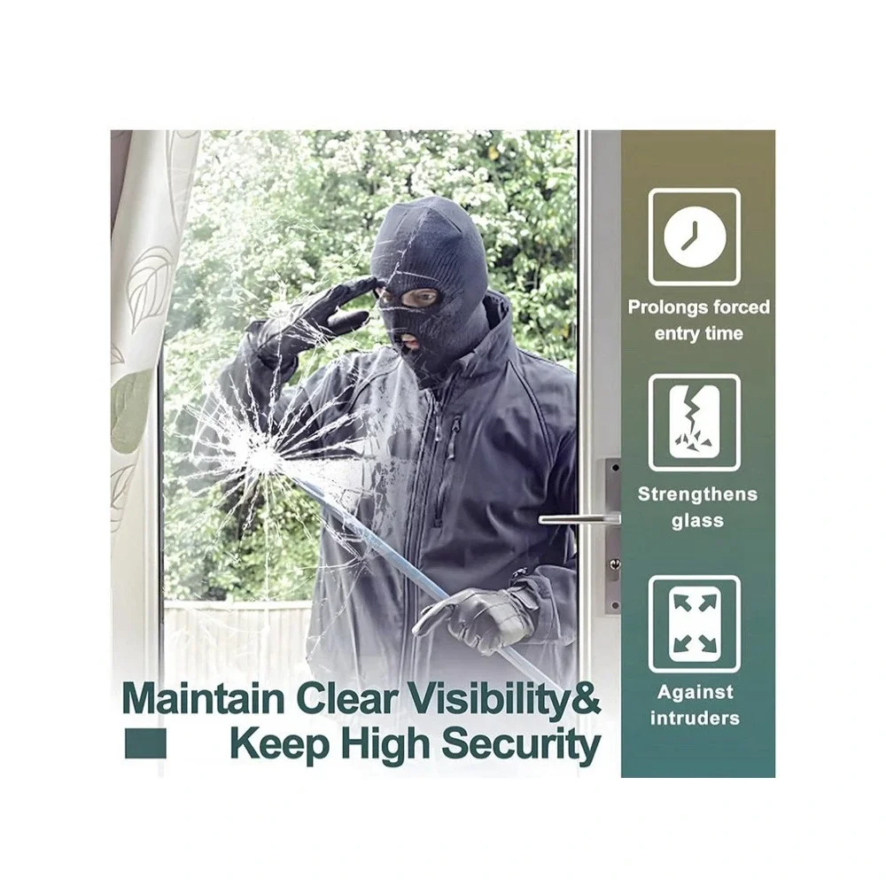 4 Mil Clear Security Safety Window Shatterproof‎ Film for Windows-6.5ft NEW